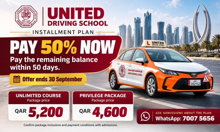 Qatar Driving School Offers 50% Installment Plan on Driving Courses for Limited Time